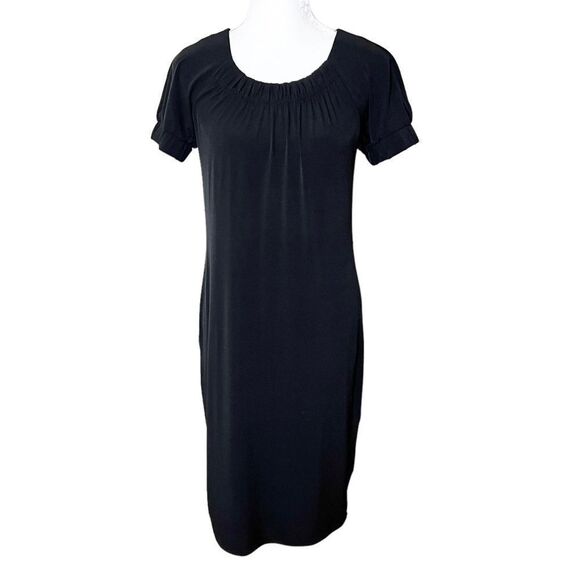 Calvin Klein Black Short Sleeve Shift Work Dress Small - Picture 1 of 5